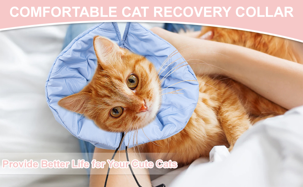 Soft Cat Cone, Adjustable Cotton Cat Cone Collar, Waterproof Cat Cone