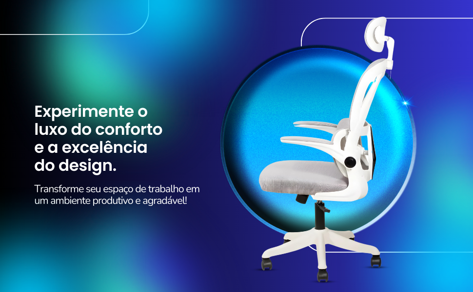  Escritório com rodas, Escritório com suporte lombar, Escritório reclinável