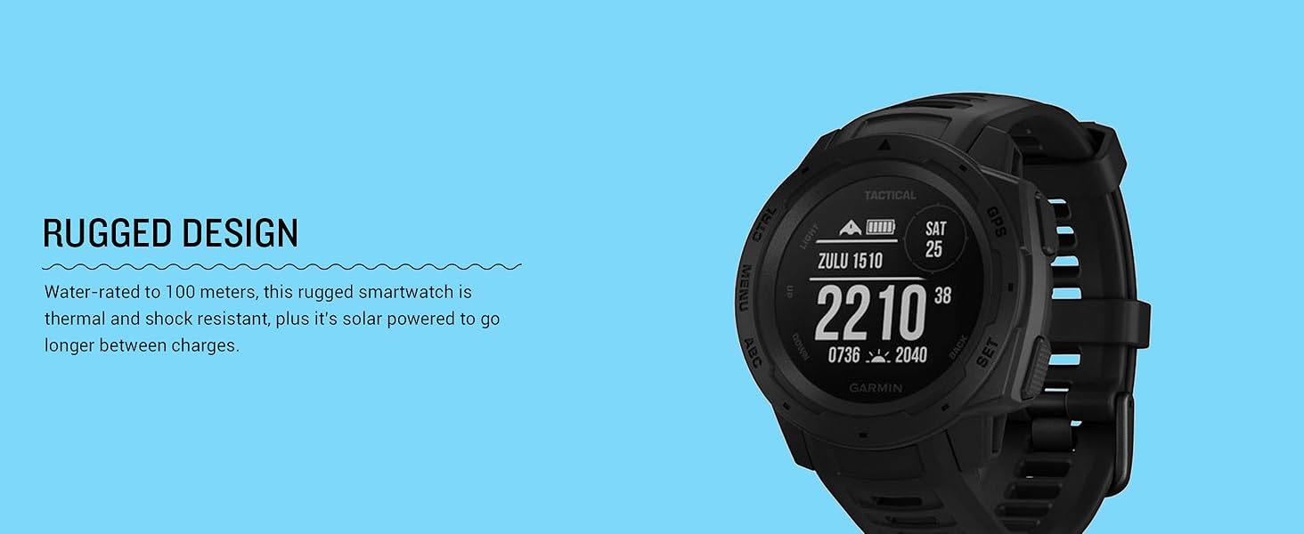 Garmin Instinct 2 Solar, TacticalEdition, Rugged Outdoor Watch with GPS, with Solar Charging