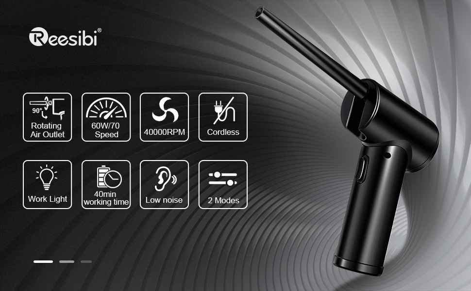 Reesibi 60W Electric Cordless Air Duster for Computer, Compressed Air