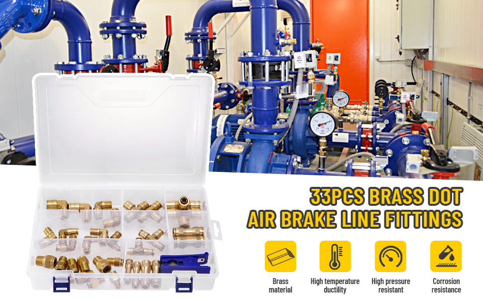 Brass DOT Air Brake Line Fittings