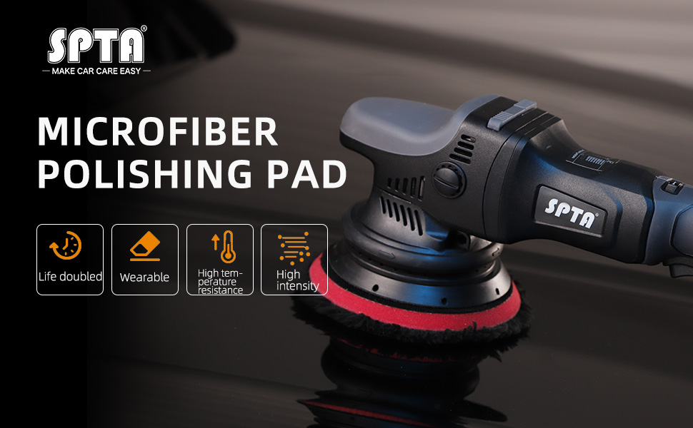SPTA Microfiber Polishing Pad, 2Pcs 6Inch 150mm Microfiber