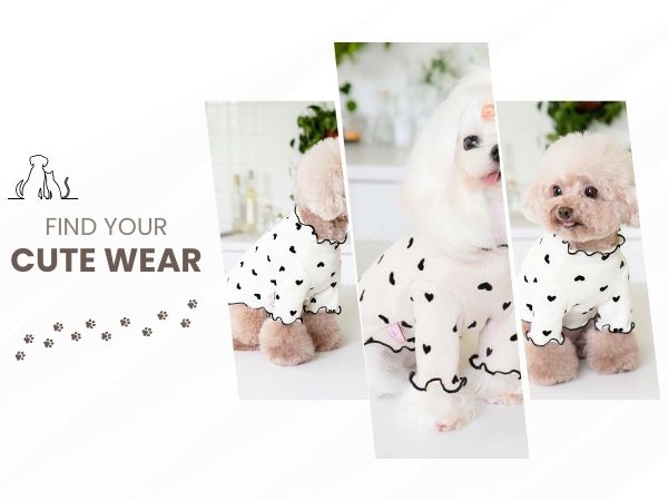 Amazon | PetGround 犬服 ハートロングスリーブ 春 夏 かわいい