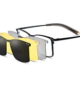 FONEX Pure Titanium Glasses Frame Men Square Magnet Clip On