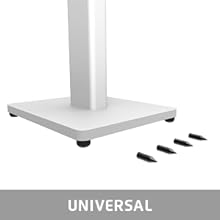 kanto st white speaker floor stands with rubber domed and spiked feet