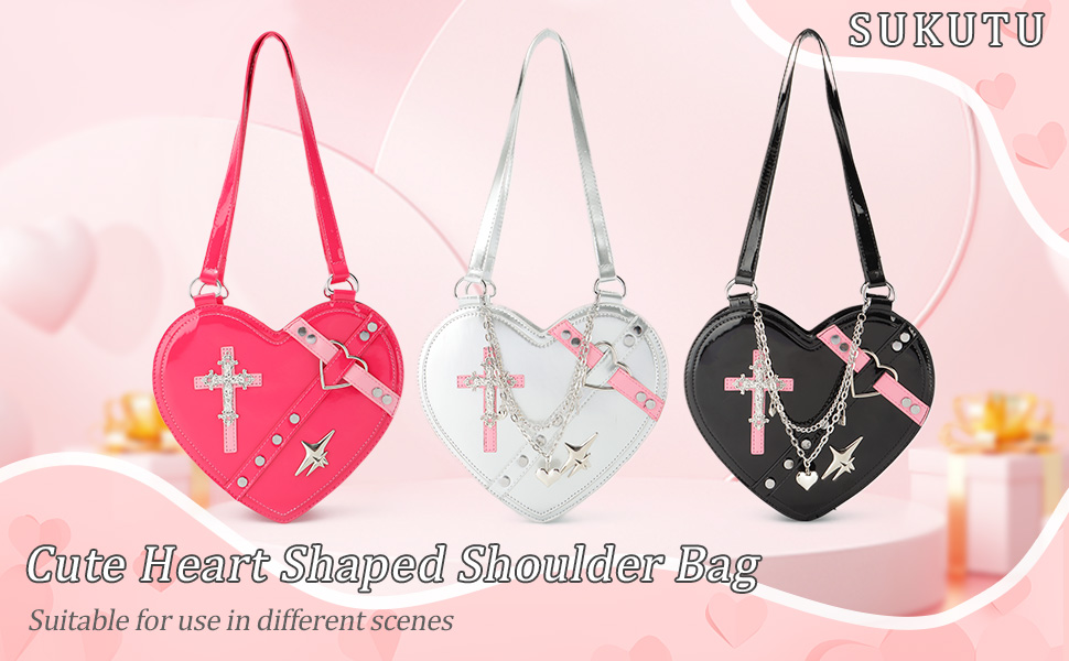 é Heart pouch shoulder strap bag pink KENSINGTON HEART X BODY Pink Leather Cross Body Bag by KURT