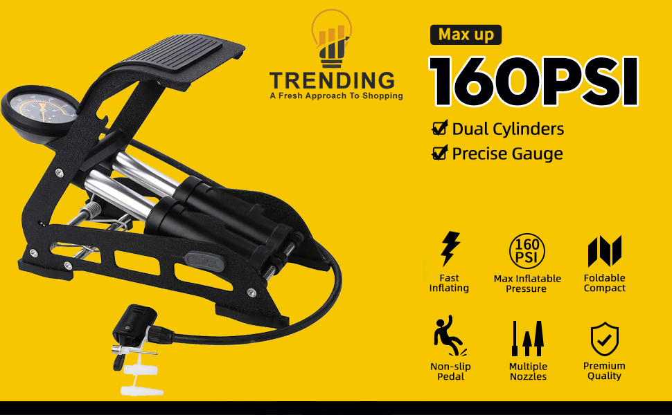 Bike Foot Pump with Gauge