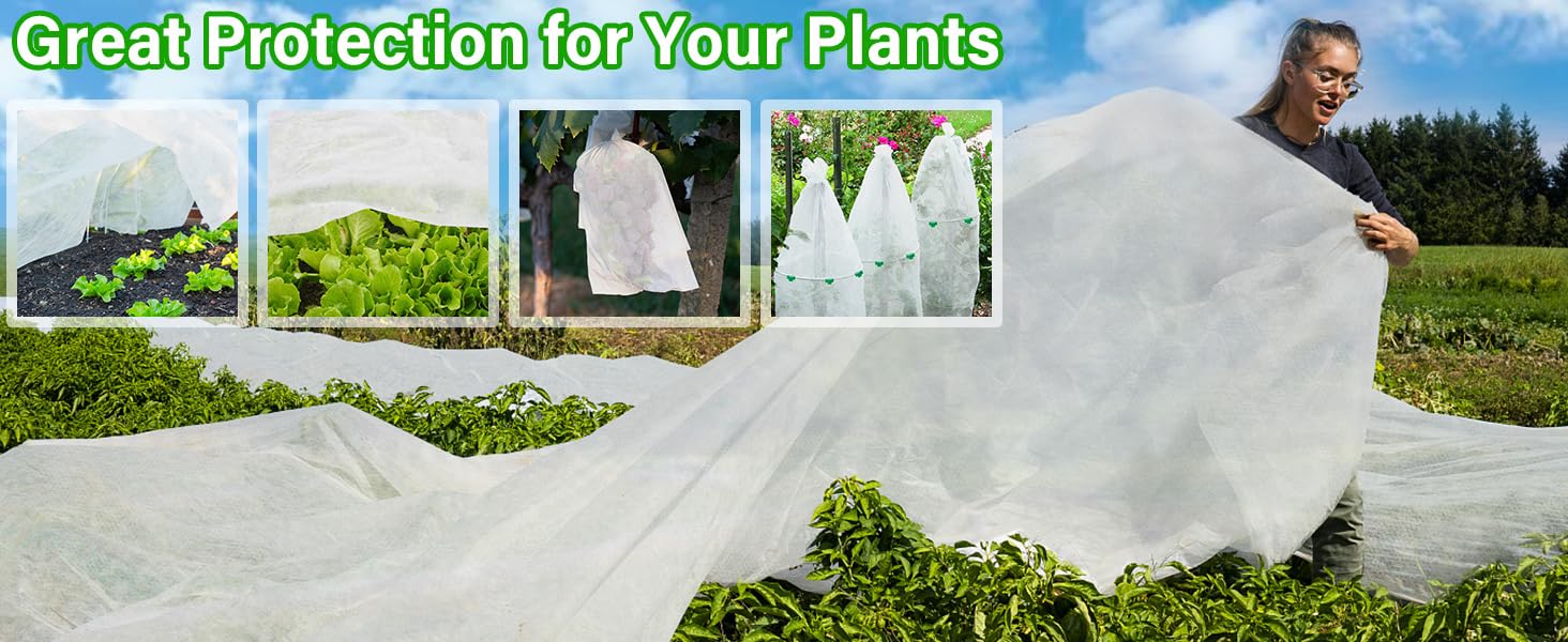 Garden Hoop Kit with 10x33ft Plant Cover Freeze Protection