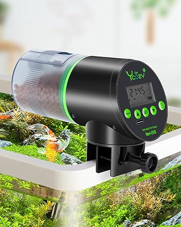 Amazon | Ycozy 魚自動給餌器 二代 USB充電式 超簡単操作 湿気