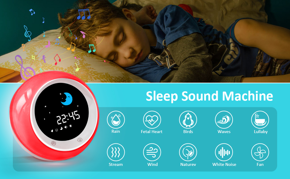 FiveHome Kids Alarm Clock, Sleep Training Clock with Sun