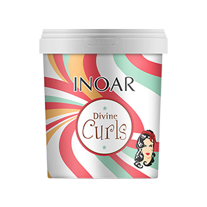 White background, Inoar Hair Mask with pink and green swirls on bottle.