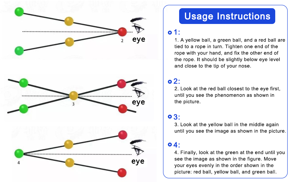3 Beads Brock String Vision Therapy Sight Focusing Vision Convergence ...