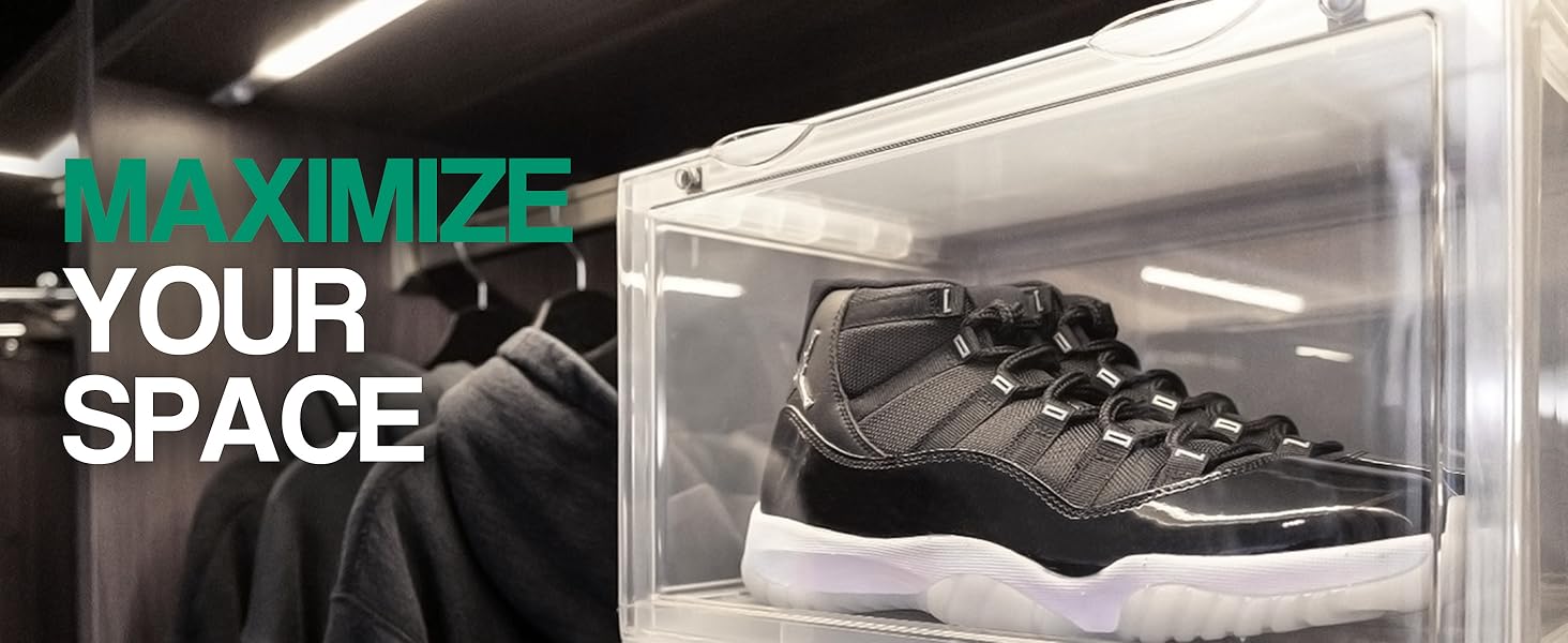 OLLIE XL Shoe Storage Boxes Foldable and Stackable Shoe Storage