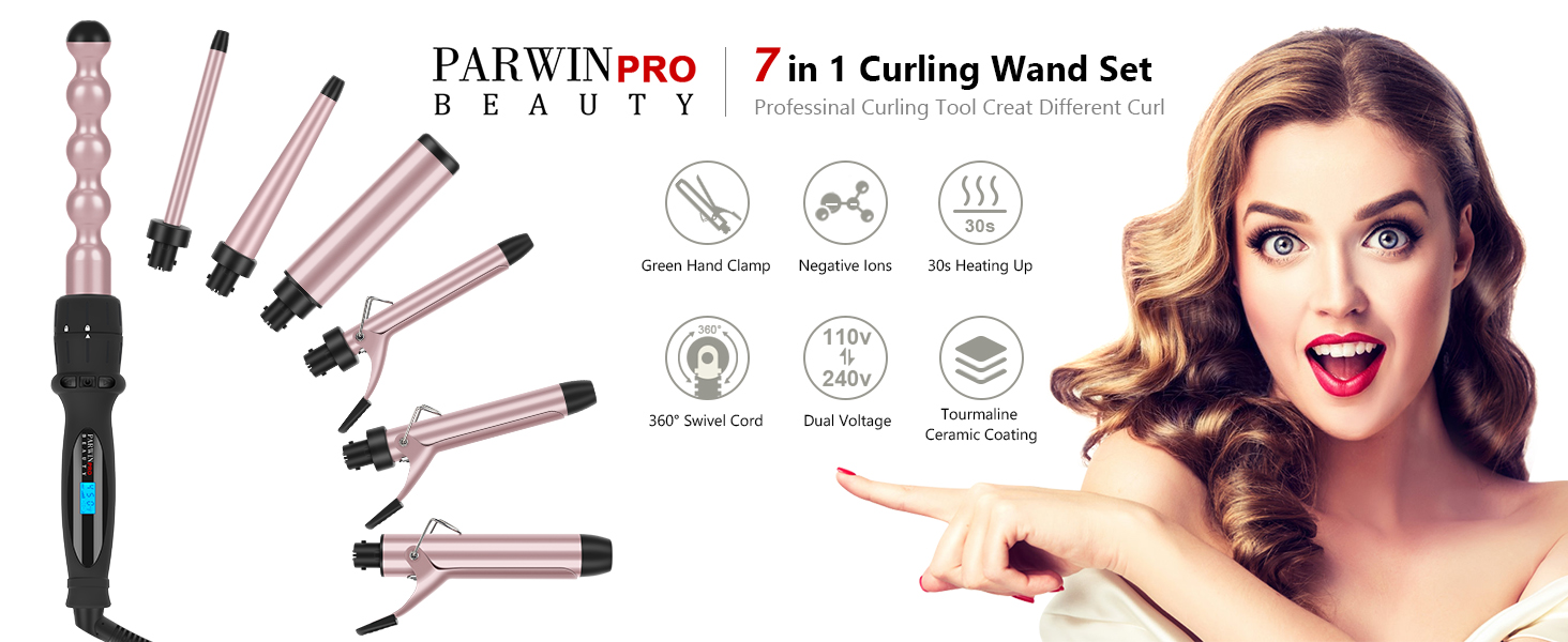 7 in 1 curling wand set