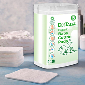 destalya organic cotton pads, cotton squares, baby, diaper change