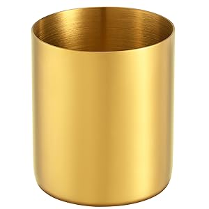 The appearance of the golden stainless steel pen holder