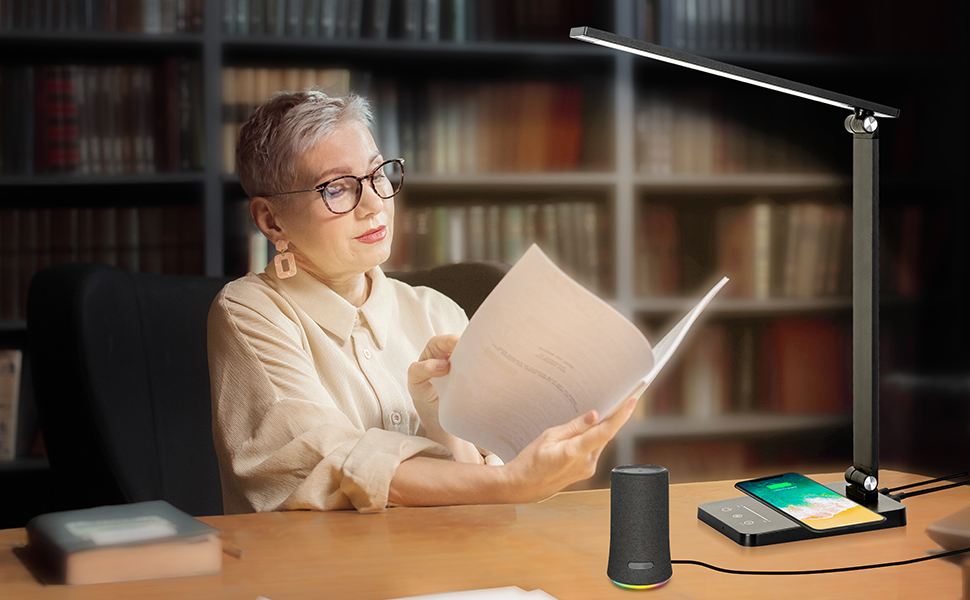 LED Desk Lamp with Wireless Charging