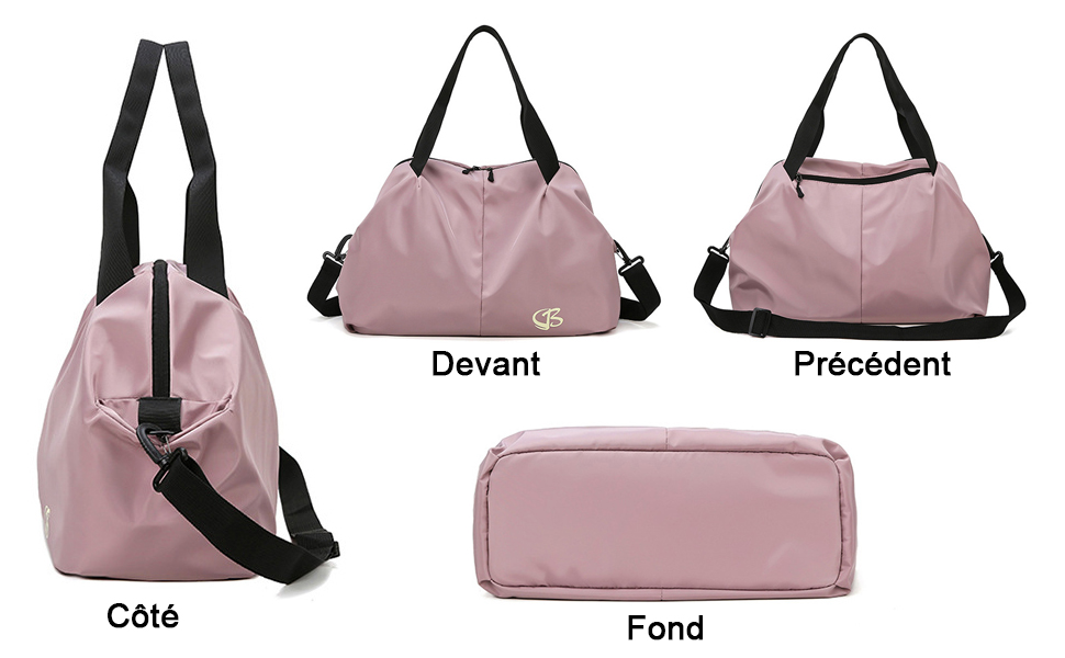 un sac rose avec bordure noire et un sac rose avec bordure rose