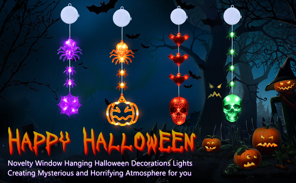 Lyhope Halloween Decorations Window Lights, Hanging Halloween Lights