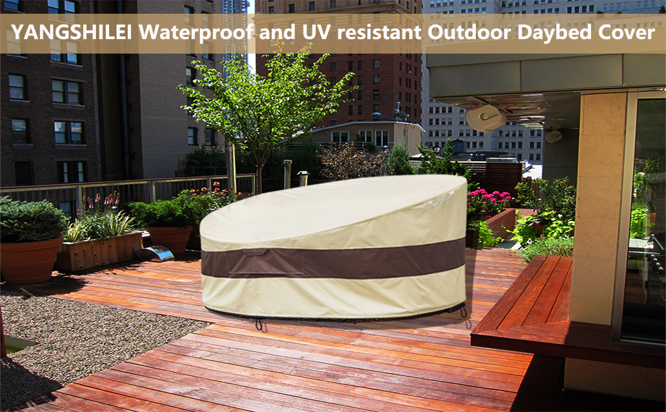 YANGSHILEI Round Daybed Cover Outdoor Waterproof, 75 inch