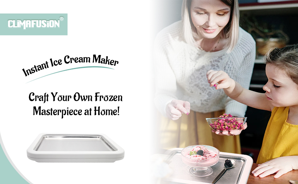 climafusion Instant Ice Cream Maker, Rolled Ice Cream Maker, Instant Gelato Pan/Roll