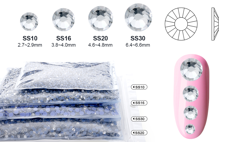 clear hotfix rhinestones hot fix flat back glass wholesale heated iron on gemstones bulk ss10
