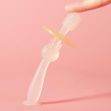 Haakaa 360°Baby Toothbrush with Suction Base Silicone Teether for Infant Training Tooth Brush
