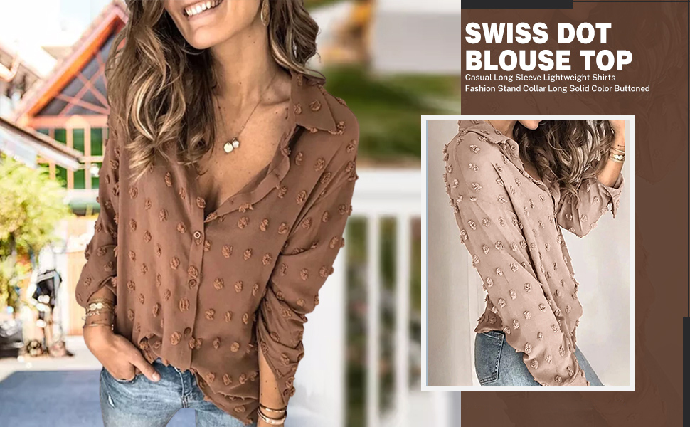 swiss dot blouse for women