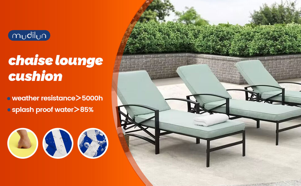 mudilun Custom Perfect Size Chaise Lounge Cushions 100