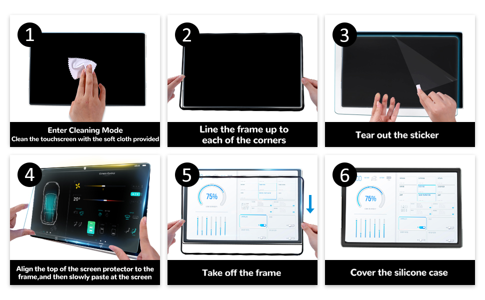GREASIM Model 3/Y Screen Protector for Tesla 2023,HD Tempered Glass Screen Protector