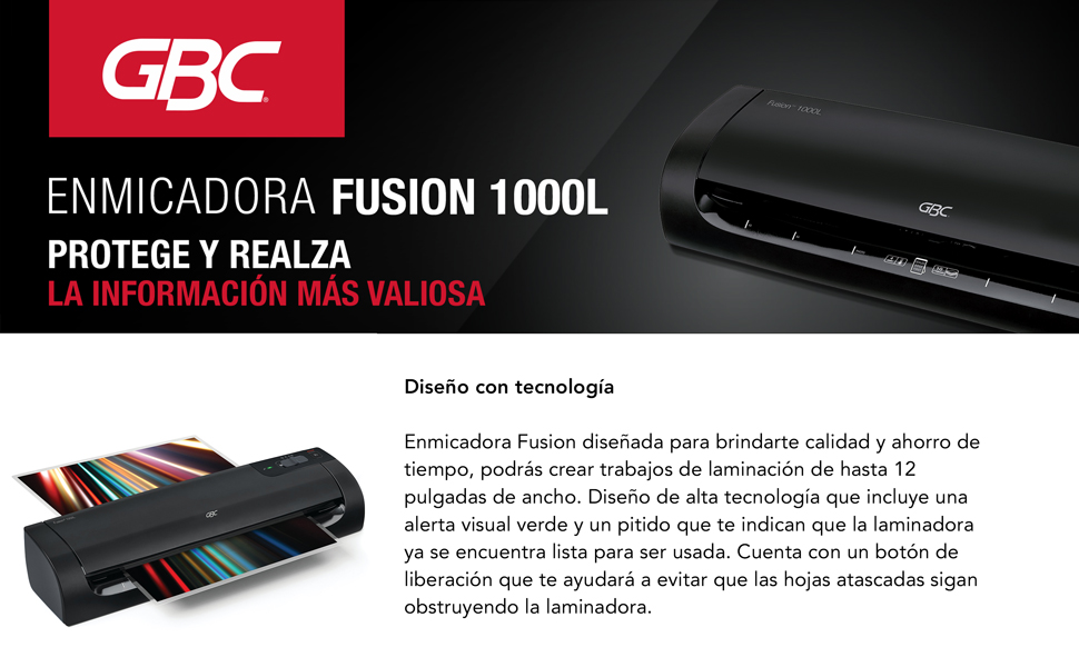 Gbc Enmicadora térmica Fusion 1000L ancho 30cm, 3 milesimas Amazon