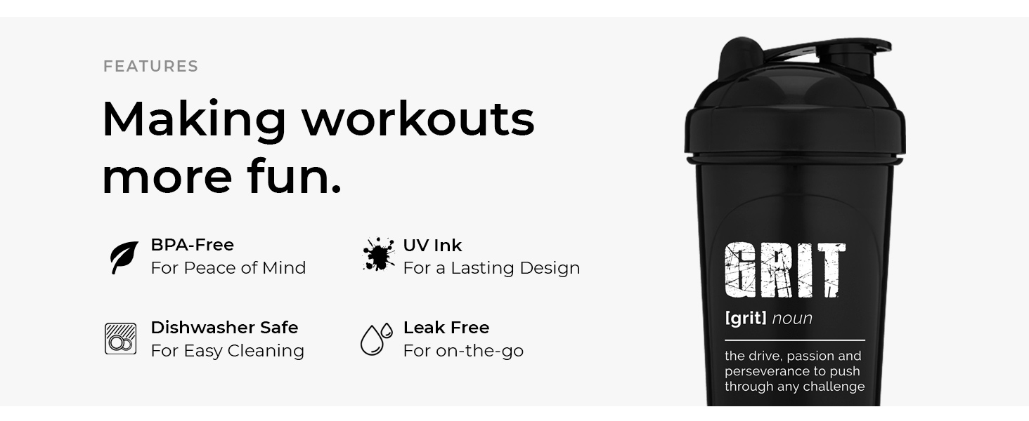 [4 Pack] 20oz Shaker Bottle with Motivational Quotes