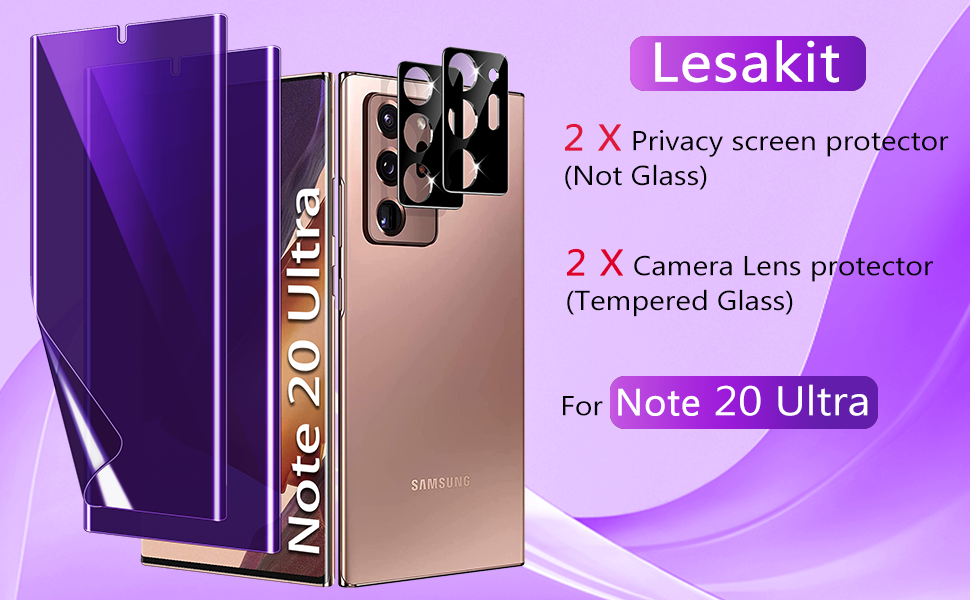 [2+2 Pack] Lesakit AntiBlue Light Privacy Screen Protector