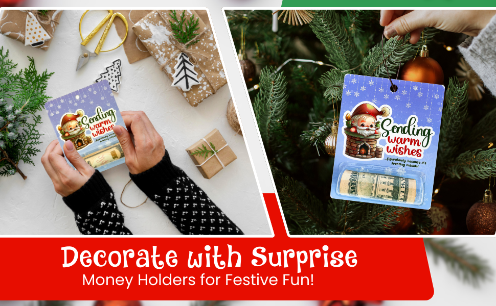 12 Sets of Christmas Money Holders for Cash Gift, Funny