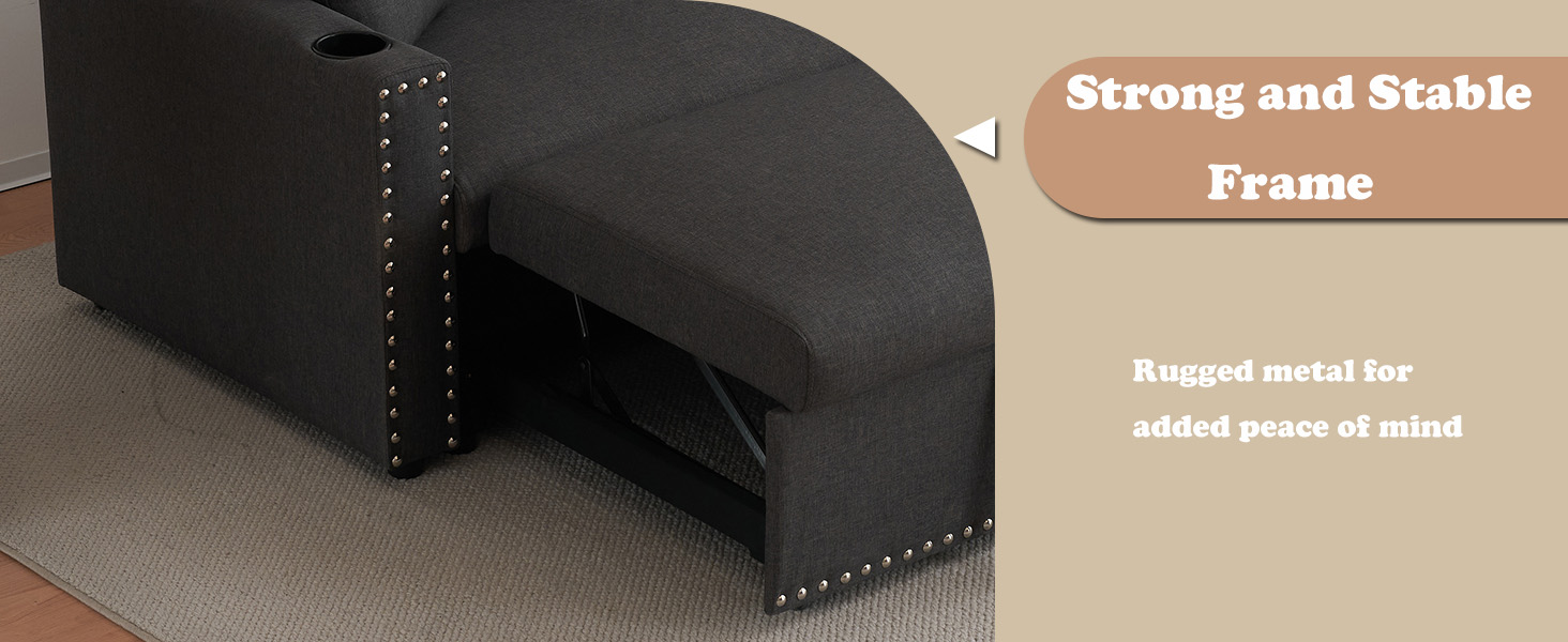 Payeel L Shape Sofa with Storage Chaise Lounge,2 in 1 Pull