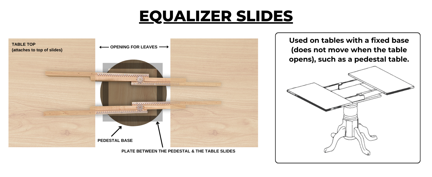 Osborne Standard Table Slide Set in Solid Wood, 30" Standard Table