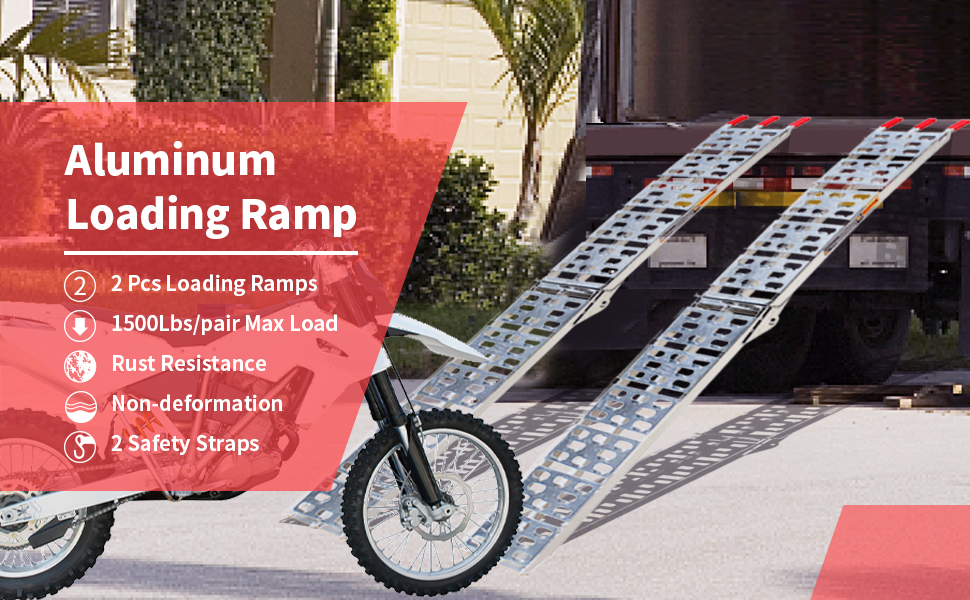 Carivia Aluminum Ramps,2Pcs Folding Loading Ramps 1500 lbs