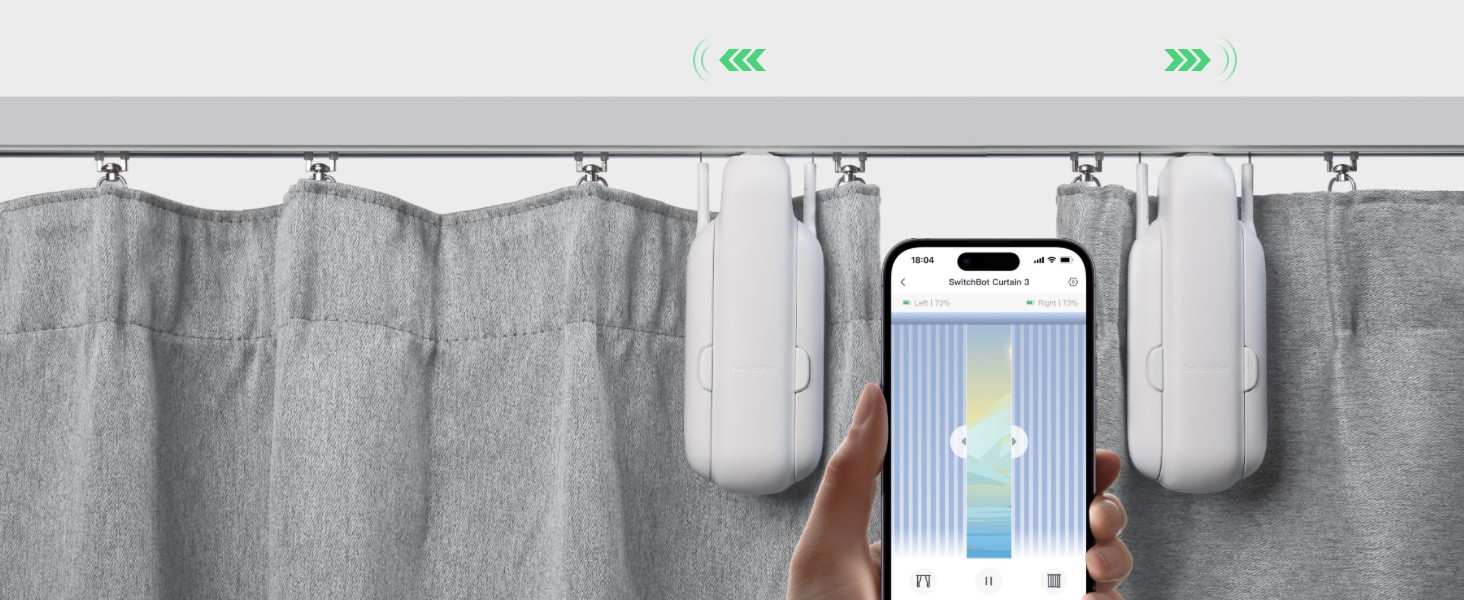 SwitchBot Smart Automatic Curtain Opener Bluetooth Remote Control