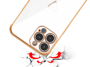 ZTOFERA Compatible with iPhone 15 Pro Max (6.7") Case for Girls Women, Flexible Silicone Protective Phone Case with Cute Love Heart Pattern Gold Edging Shockproof Bumper Cover, White 13 iPhone 15 Pro Max case shock absorption