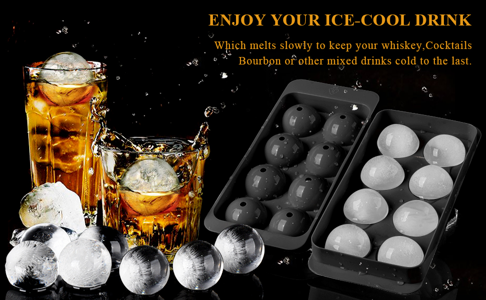 AIBIRUI Round Ice Cube Mold,8 PCS x 1.8 in Whiskey Ice