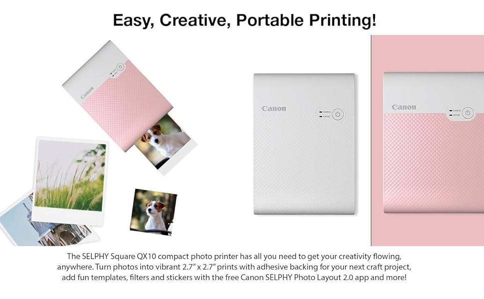 Canon SELPHY QX10 Portable Square Photo Printer for iPhone