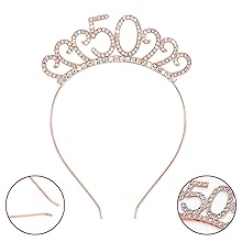 50th Birthday Decorations for Women tiara 50th birthday decorations rose gold