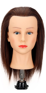 Female Mannequin Head with Human Hair
