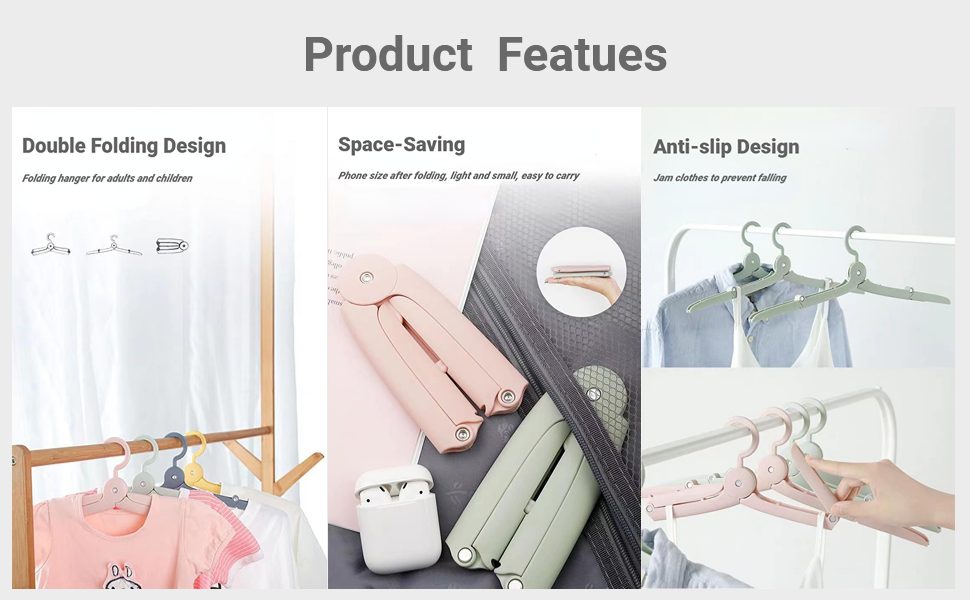 Travel Hangers, Foldable Hangers, Portable Clothes Hangers