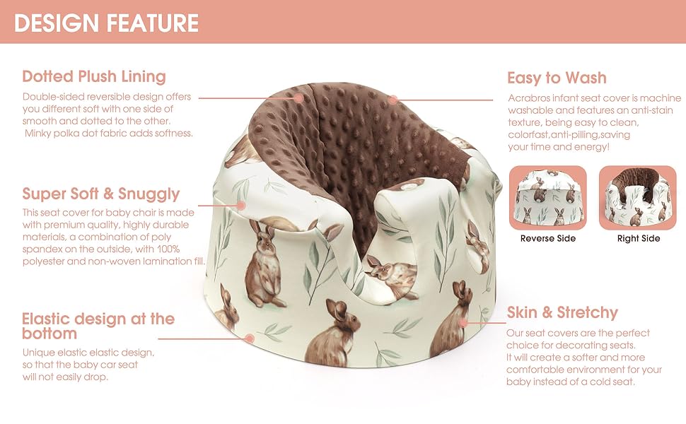 Acrabros Baby Seat Cover Compatible with Bumbo Seat Set