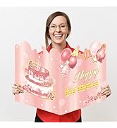 HOMANGA Giant Birthday Card, Jumbo happy Birthday Card for Women Girls Kids, Large Birthday Guest...