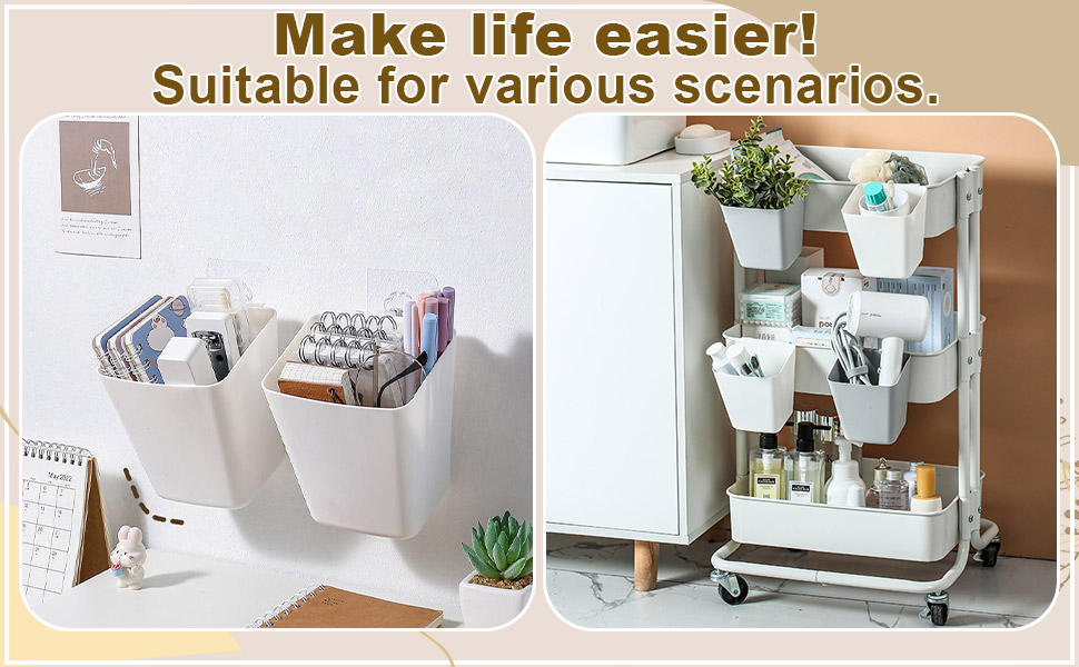 Hanging Cup Holde, 6 Pack Rolling Cart Accessories