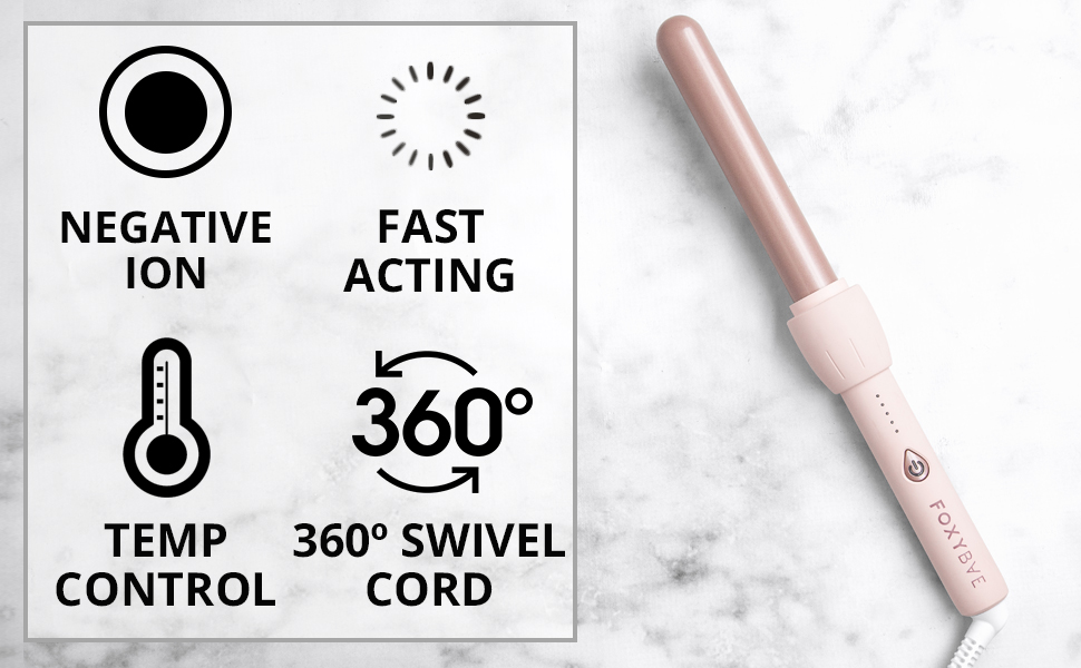 FoxyBae Baby Blush Professional Curling Wand Easy to Use
