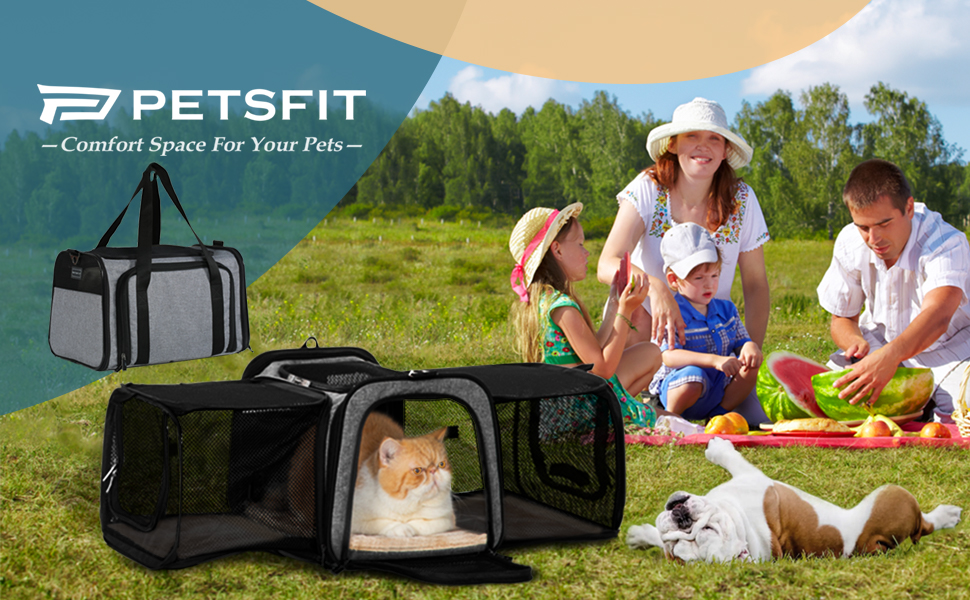 Petsfit Expandable Pet Carrier Airline Approved, Cat Carrier with