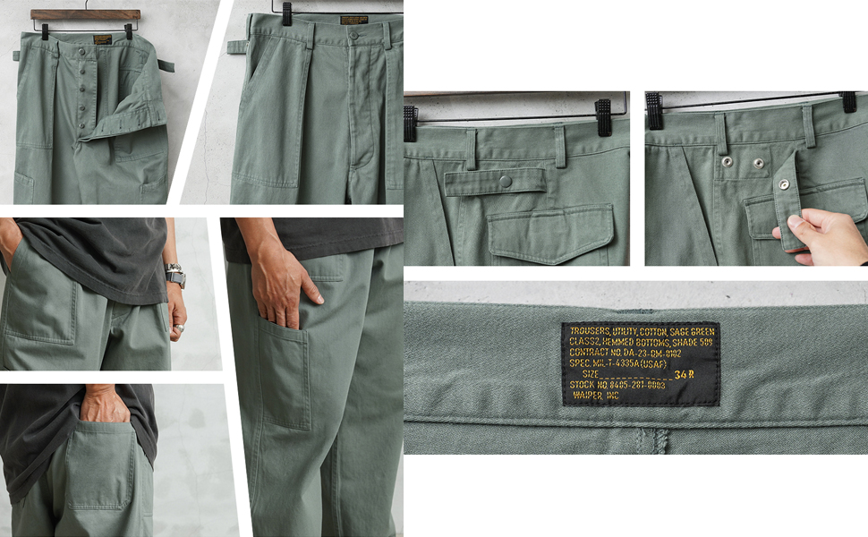 パンツ WAIPER WP1014 SHADE509 30R WAIPER.inc 米軍 U.S.AIR FORCE コットンサテン ユーティリティ